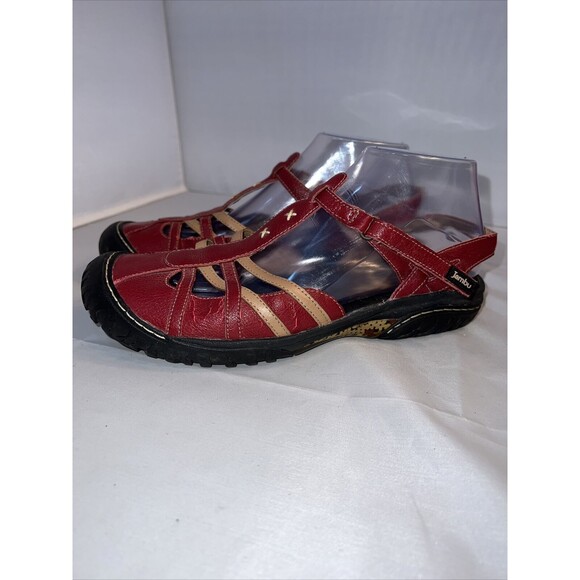 Jambu Dune Womens Fisherman T-Strap Sandal Size‎ 9 M Burgundy Rubber Sole - Picture 1 of 6